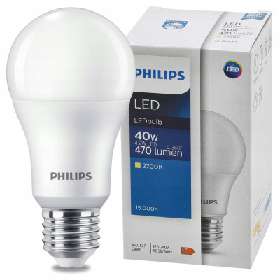 LED žárovka E27 PHILIPS 4,9W 470lm - teplá bílá