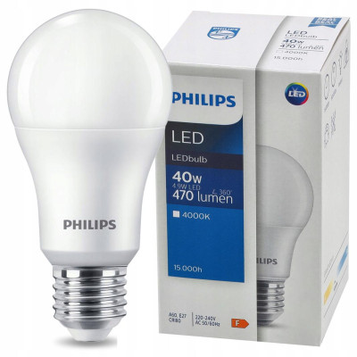 LED žárovka E27 PHILIPS 4,9W 470lm 4000k - neutrální bílá