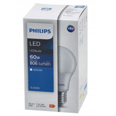 LED žárovka E27 PHILIPS 8W 806lm 4000K - neutrální bílá
