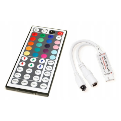 Ovladač pro RGB LED pásky IR44 6A Infračervené dálkové ovládání 12-24V