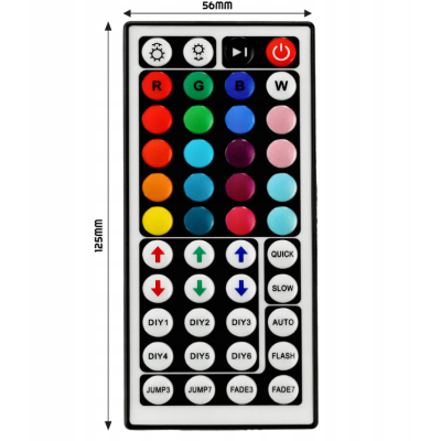 Ovladač pro RGB LED pásky IR44 6A Infračervené dálkové ovládání 12-24V