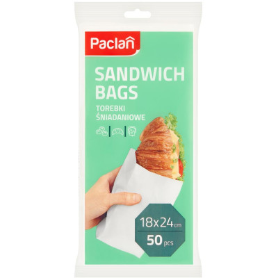 Papírové snídaňové tašky PACLAN, vhodné na jídlo, 50 ks, praktické