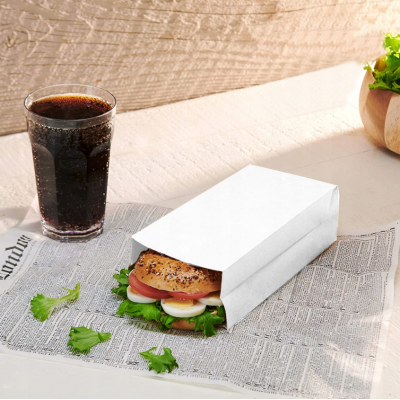 Papírové snídaňové tašky PACLAN, vhodné na jídlo, 50 ks, praktické