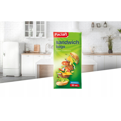 Papírové snídaňové tašky PACLAN, vhodné na jídlo, 50 ks, praktické