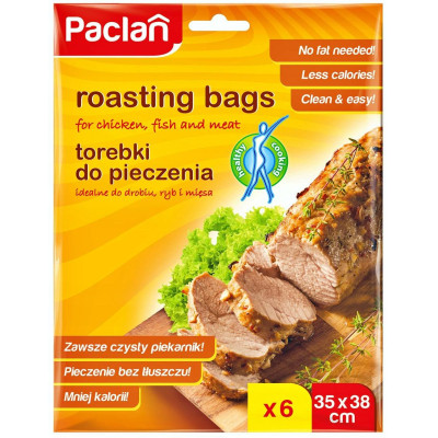 Pečicí sáčky s rukávem a kapsou 35x38cm, klipy 6 ks, Paclan