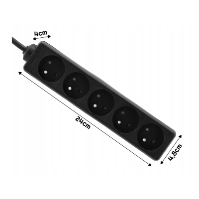 Prodlužovací kabel 5 zásuvek 1,5 m 13A 3000W 3*1,0 mm2