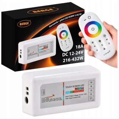Ovladač LED RGB RGBW dálkové ovládání rádiový ovladač pro LED pásky 18A dotykový RF