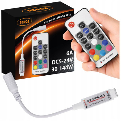 Dálkové ovládání pro RGB LED pásky 6A 72W 5-24V 12V Více funkcí Rádiové