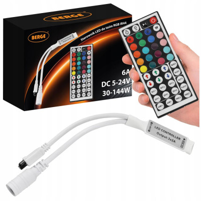Dálkové ovládání pro RGB LED pásky 6A 72W IR44 Infračervený ovladač 5-24V