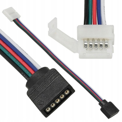 Konektor LED, zacvakávací konektor, regulátor pásku, 5pinový RGBW, pro 10mm RGBW pásek