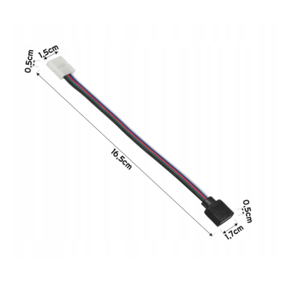 Konektor LED, zacvakávací konektor, regulátor pásku, 5pinový RGBW, pro 10mm RGBW pásek