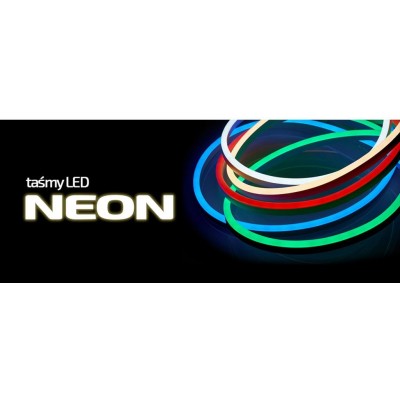 LED pásek NEON - 230V - 1m - 8W/m - IP65 - azurová