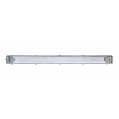 BERGE Hermetické svítidlo s odrážečem světla T8 2x120cm IP65 ver3 + 2x LED trubice 18W studená bílá SADA